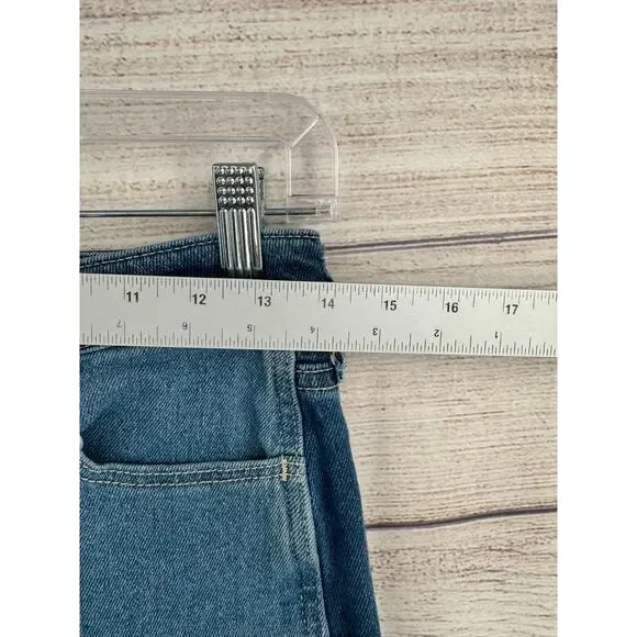 Hollister Patchwork Ultra High Rise Mom Jean Juniors 5R 27x27 Blue Medium Wash - Picture 7 of 8